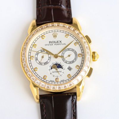 Rolex Oyster Perpetual Replica with Gold Case 9100 Movement 316L Steel 42mm Watch